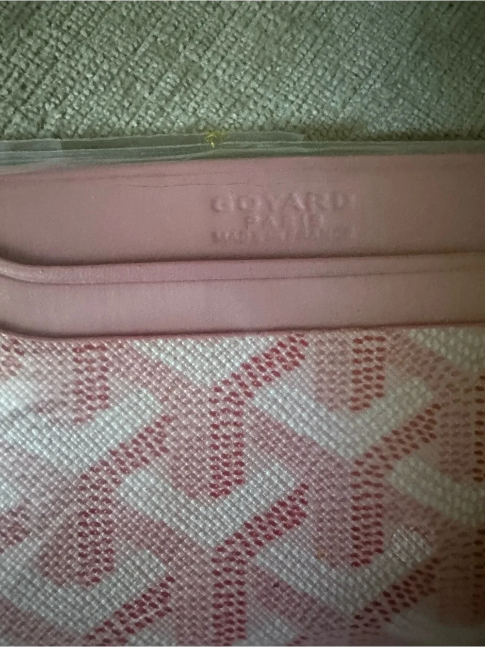 Pink Card Holder with Signature Chevron Print - Picture 3 of 3